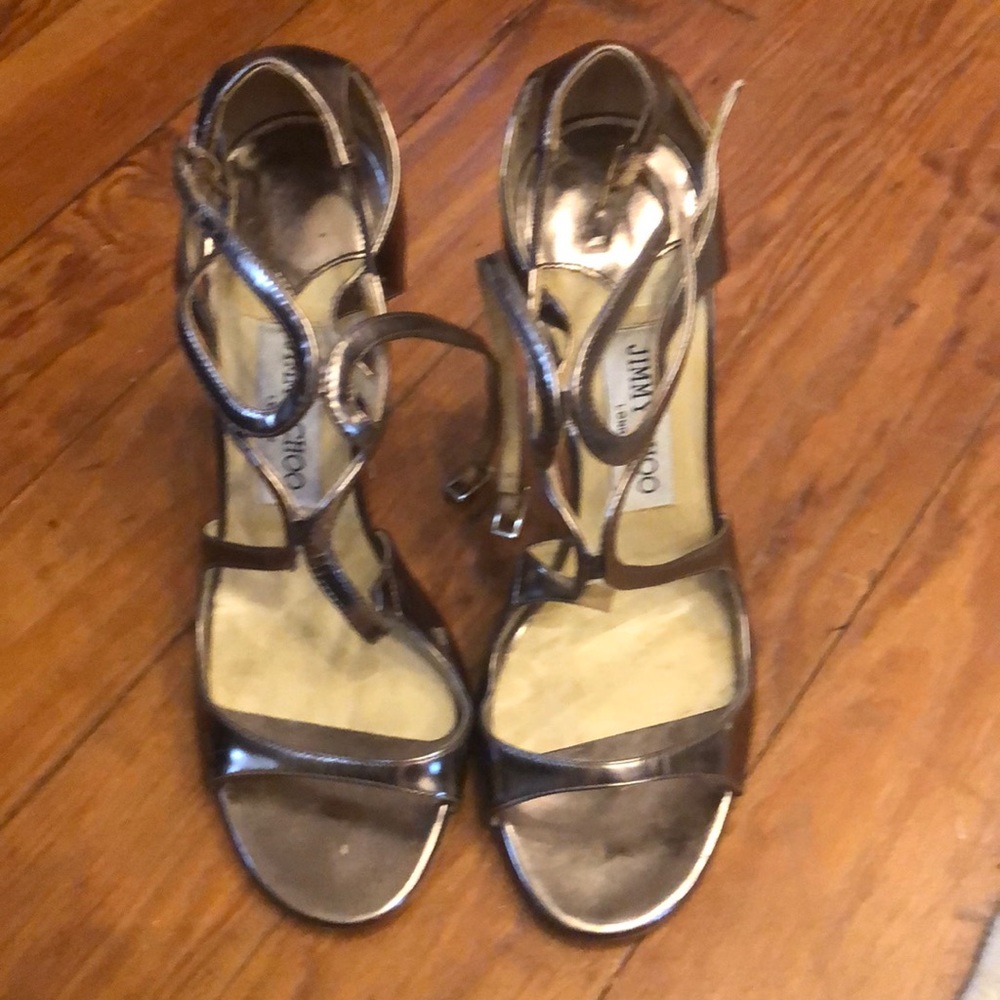 Jimmy Choo gold sandals
